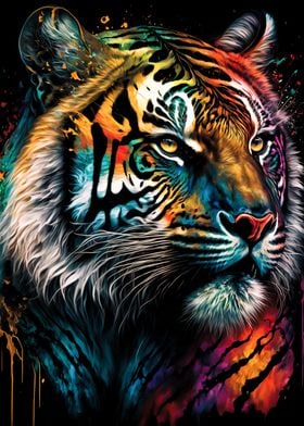 Tiger colorful animal