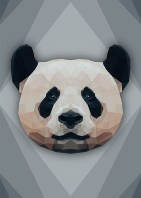 Low Poly Giant Panda Head
