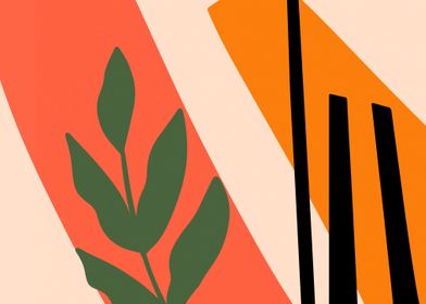 Abstract Orange Plant