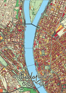 Budapest City Street Map