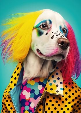 Colorful 80s Fashion Dog