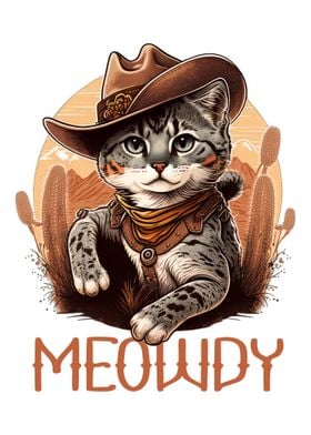 Meowdy Cat Cowboy Kitten