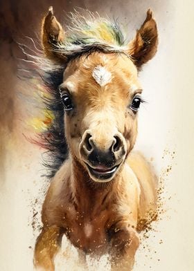 Horse Watercolor Drawing