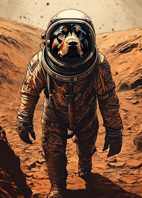 Rottweiler Astronaut Mars