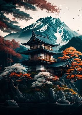 japan moon landscape 