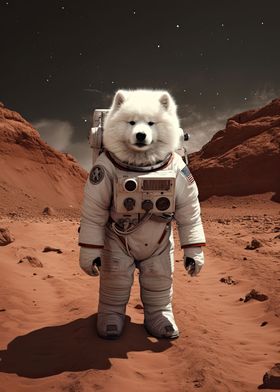 Samoyed Astronaut Mars