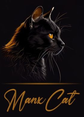 Manx Cat Portrait