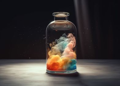 Colored Smoke in a Bottle