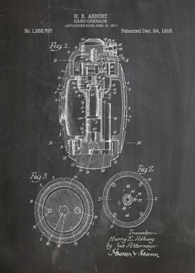 Hand grenade patent 1918