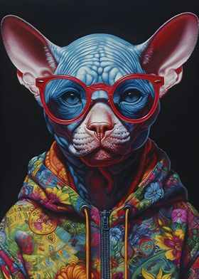 sphynx cat with sunglasses