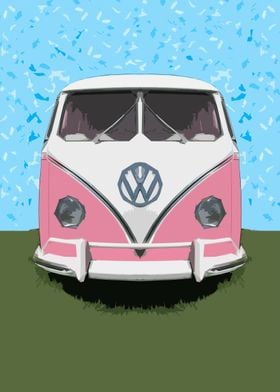 Pink VW van