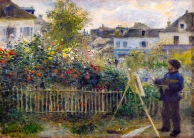 Monet Painting in Garden