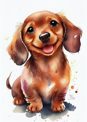 Dachshund Watercolor