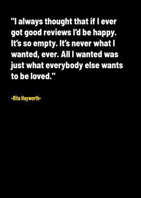 Blonde Rita Hayworth Quote