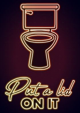 Funny Bathroom Neon Poster