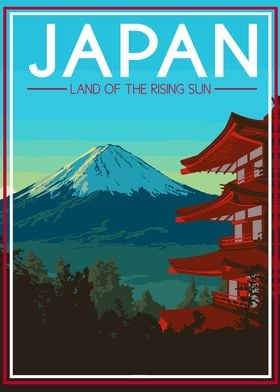 japan travel art mount 