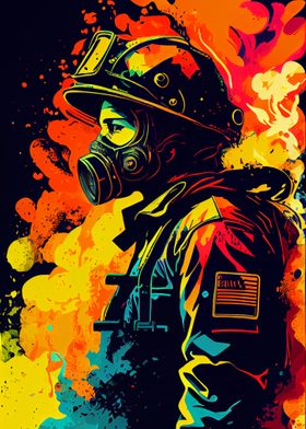 Firefighter Popart