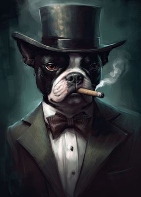 Boston Terrier Gangster