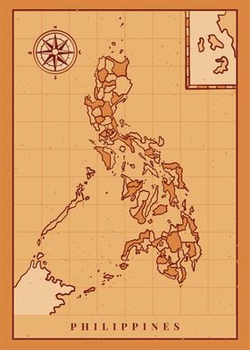 Vintage Philippine Map PH
