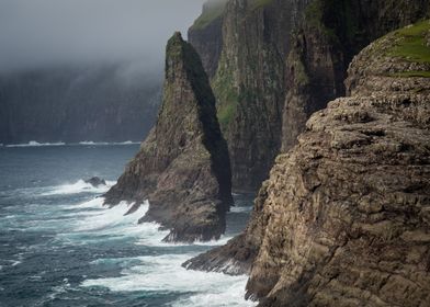 Scenic cliff Faroe Islands