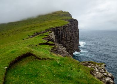 Faroe Islands green cliffs