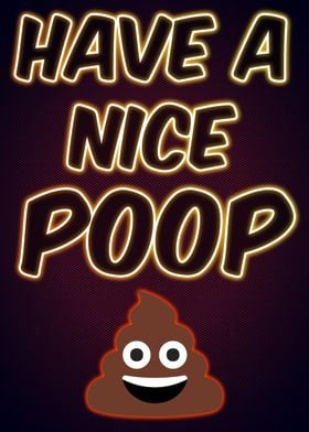 Funny Bathroom Neon Poster