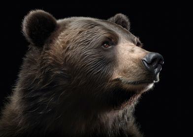 Brown Bear Portrait Dark