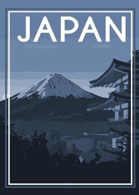 japan travel art mount 