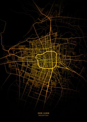 San Juan City Map Gold