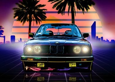 BMW E30 M3 Neon Car