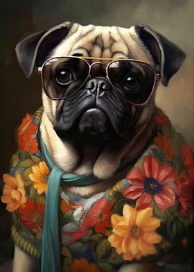 Pug Dog Painting 