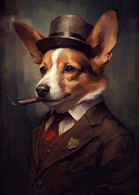 Corgi Dog The Gangster 