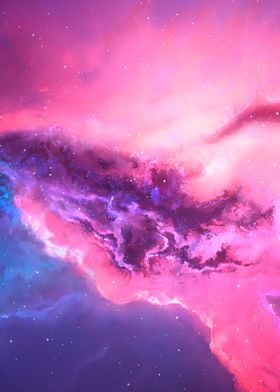 Red Pink Nebula Space