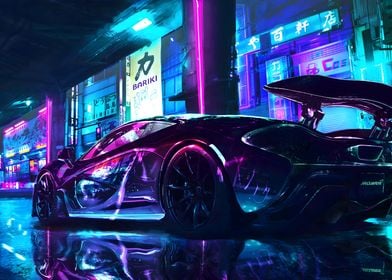 Lamborghini Neon Car
