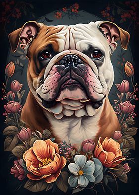 floral bulldog
