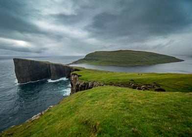 Scenic cliff Faroe Islands