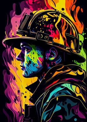 Firefighter Colorful