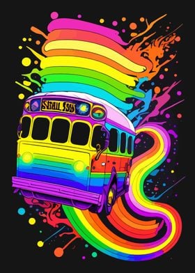 Rainbow School Bus