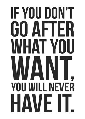 Go After What you Want