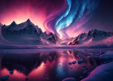 Purple Aurora Borealis