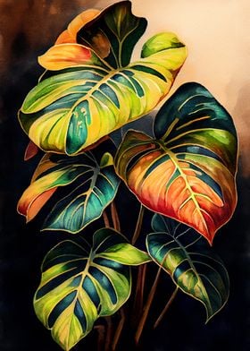 Philodendron plant art