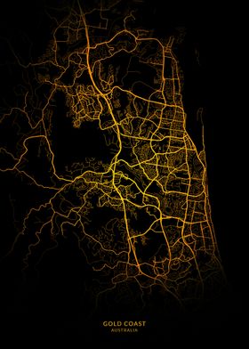 Gold Coast City Map Gold