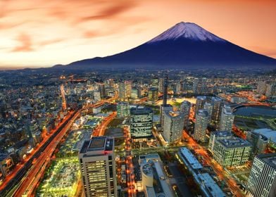 Yokohama and Fuji