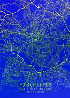 Manchester UK City Map 