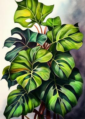 Philodendron plant art