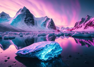 Purple Aurora Borealis