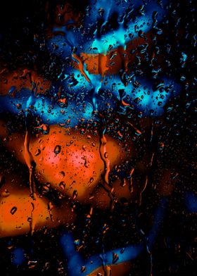 Closeup raindrop lights