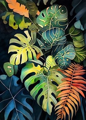 Philodendron plant art