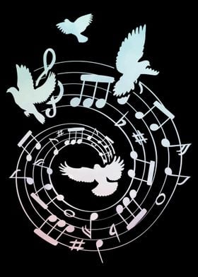 Birds Musical Notes