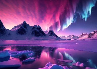 Purple Aurora Borealis